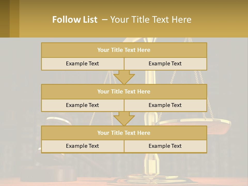 A Judge's Scale With A Gaven And A Bookcase In The Background PowerPoint Template