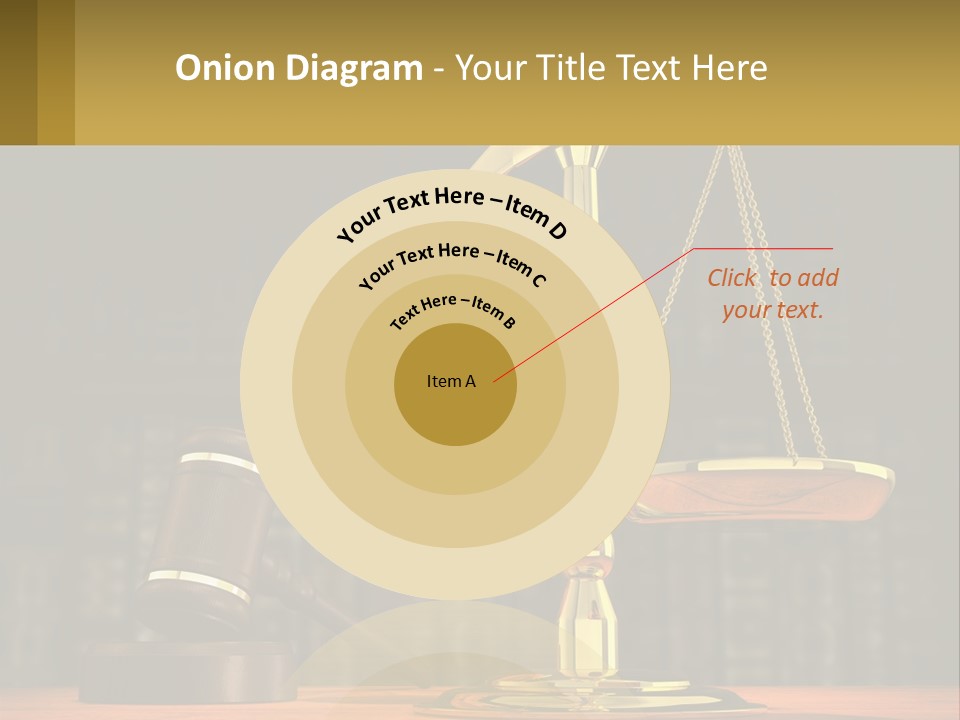 A Judge's Scale With A Gaven And A Bookcase In The Background PowerPoint Template