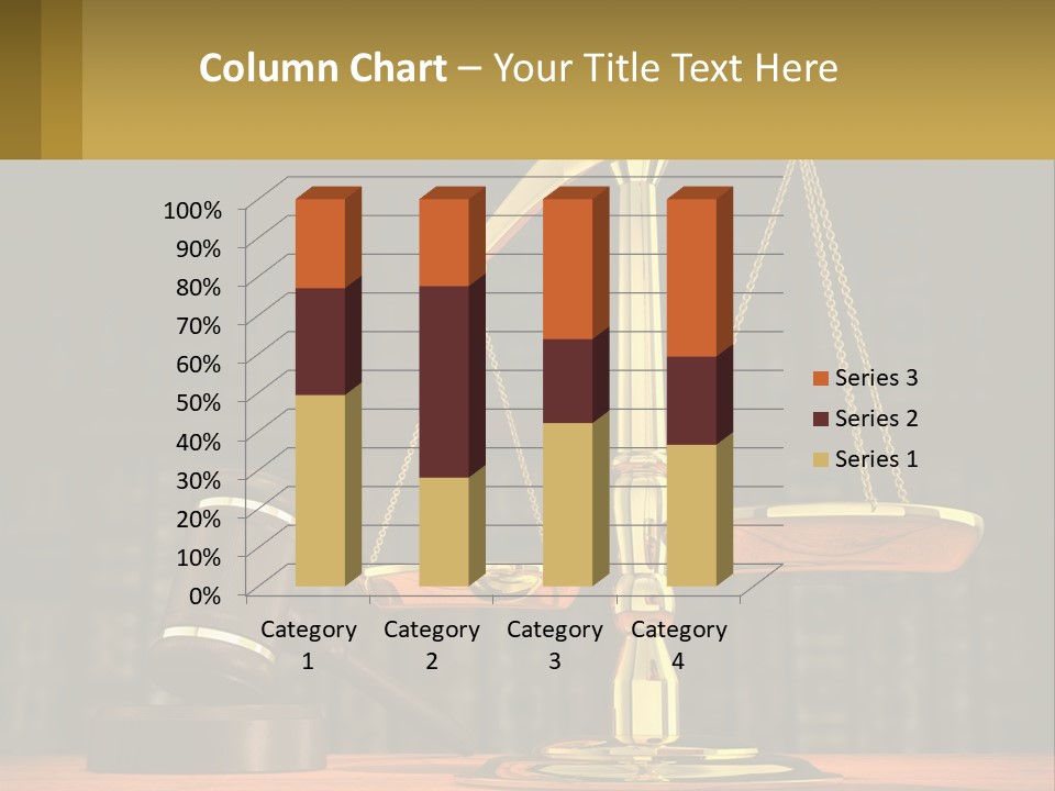A Judge's Scale With A Gaven And A Bookcase In The Background PowerPoint Template
