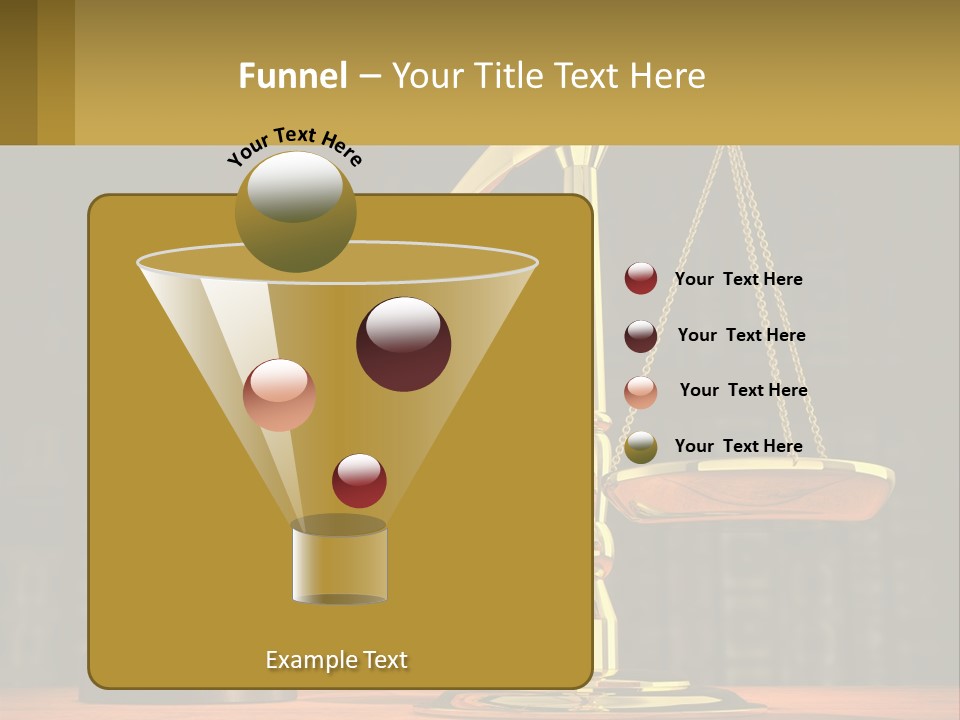A Judge's Scale With A Gaven And A Bookcase In The Background PowerPoint Template