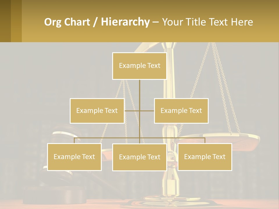 A Judge's Scale With A Gaven And A Bookcase In The Background PowerPoint Template