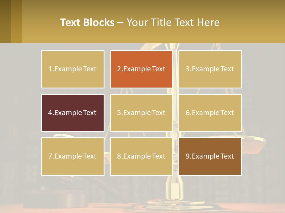 A Judge's Scale With A Gaven And A Bookcase In The Background PowerPoint Template