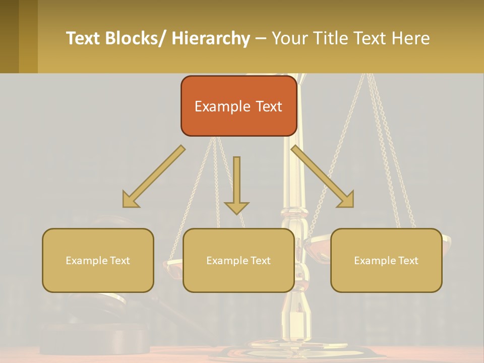 A Judge's Scale With A Gaven And A Bookcase In The Background PowerPoint Template