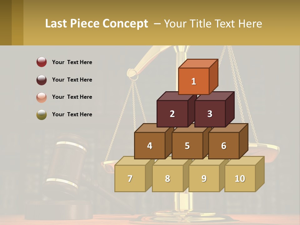 A Judge's Scale With A Gaven And A Bookcase In The Background PowerPoint Template