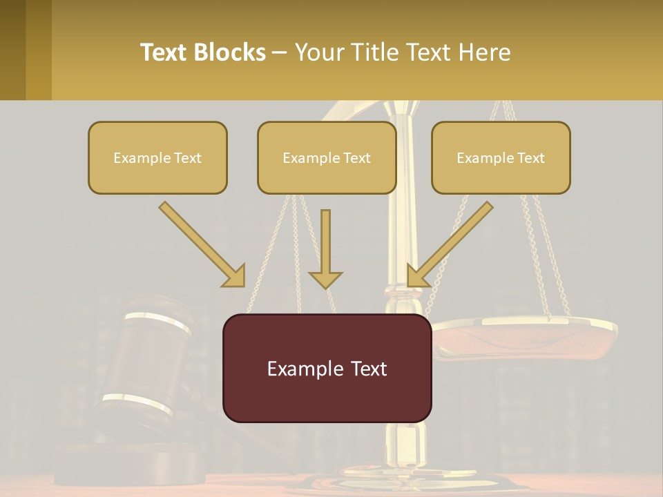 A Judge's Scale With A Gaven And A Bookcase In The Background PowerPoint Template