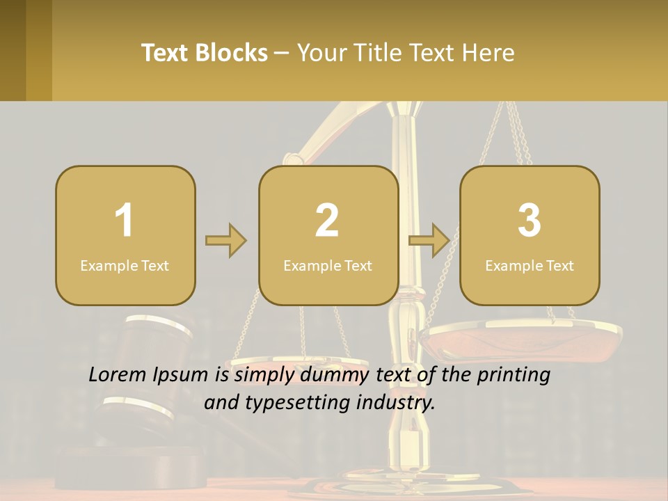 A Judge's Scale With A Gaven And A Bookcase In The Background PowerPoint Template