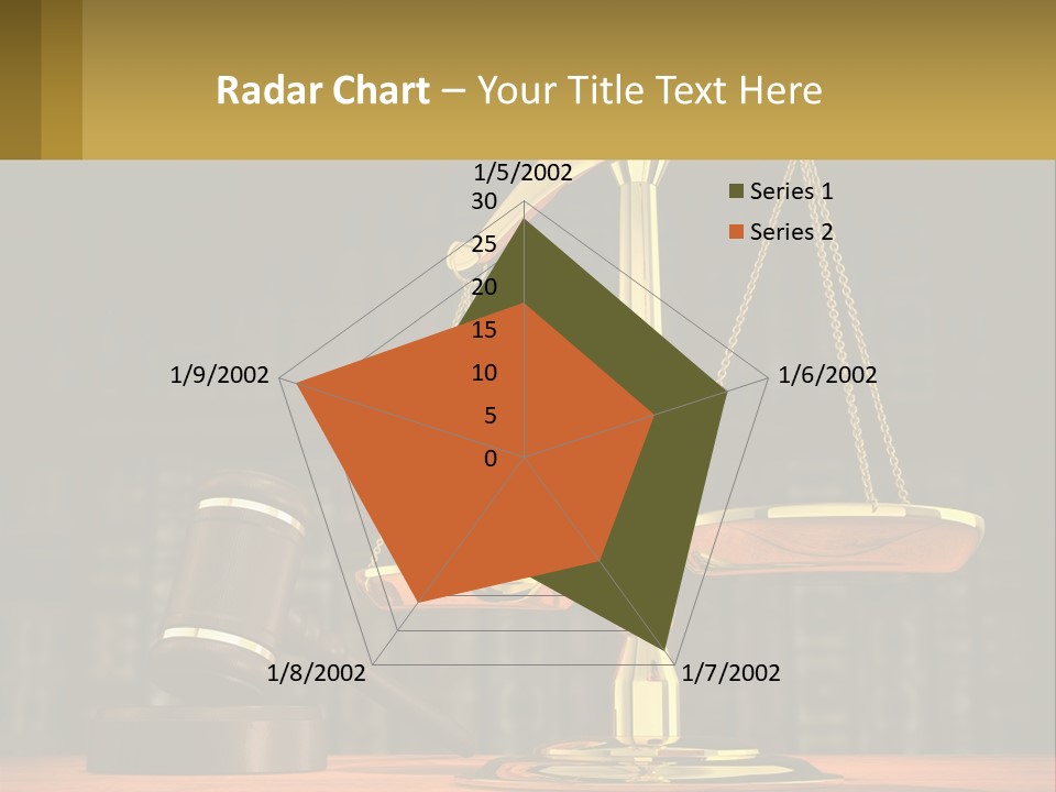 A Judge's Scale With A Gaven And A Bookcase In The Background PowerPoint Template