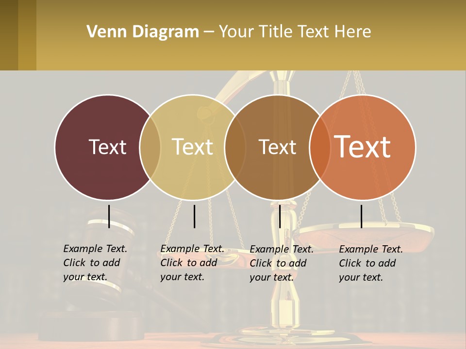 A Judge's Scale With A Gaven And A Bookcase In The Background PowerPoint Template
