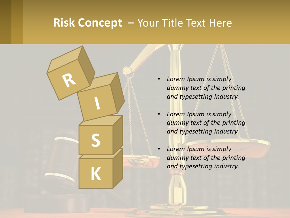 A Judge's Scale With A Gaven And A Bookcase In The Background PowerPoint Template