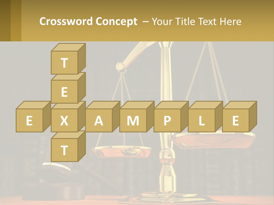 A Judge's Scale With A Gaven And A Bookcase In The Background PowerPoint Template