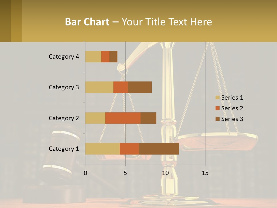 A Judge's Scale With A Gaven And A Bookcase In The Background PowerPoint Template