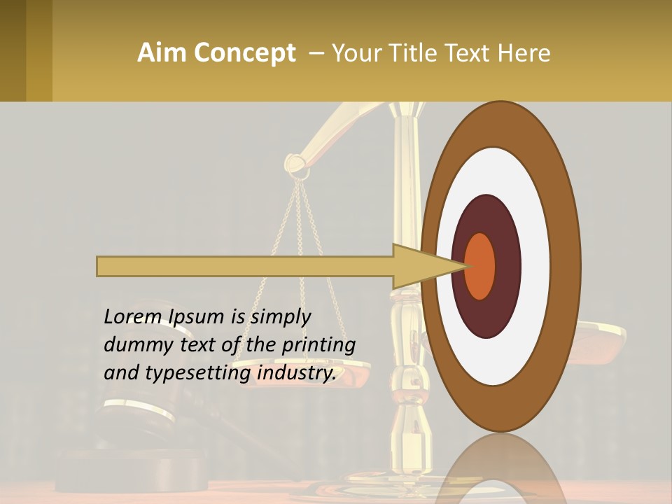 A Judge's Scale With A Gaven And A Bookcase In The Background PowerPoint Template