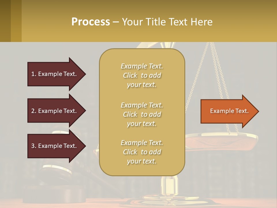 A Judge's Scale With A Gaven And A Bookcase In The Background PowerPoint Template