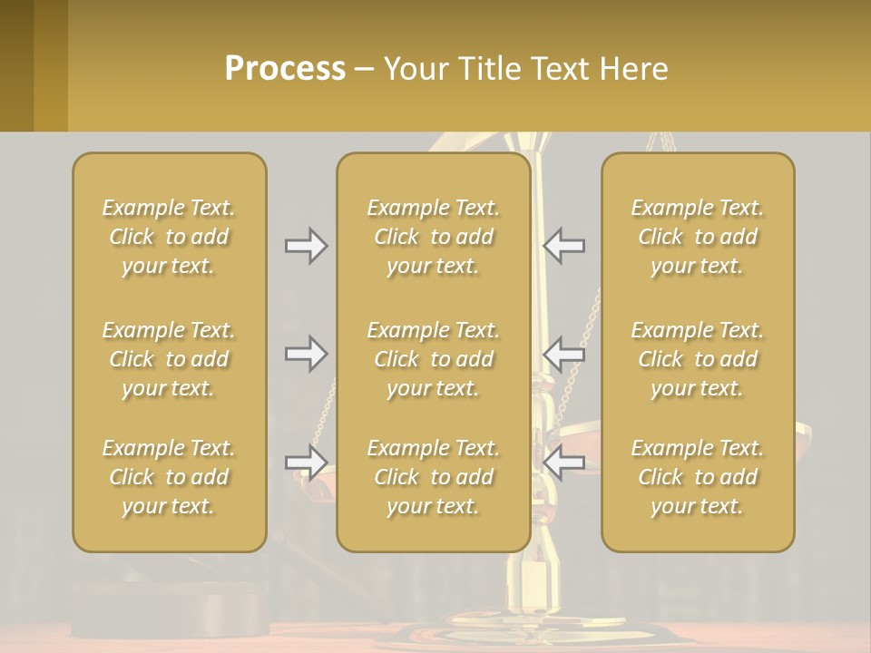 A Judge's Scale With A Gaven And A Bookcase In The Background PowerPoint Template
