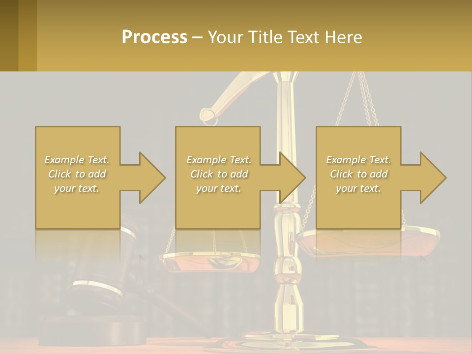 A Judge's Scale With A Gaven And A Bookcase In The Background PowerPoint Template