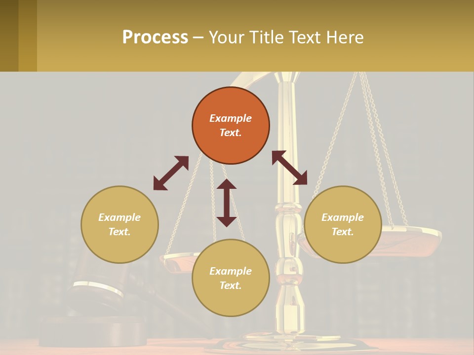 A Judge's Scale With A Gaven And A Bookcase In The Background PowerPoint Template