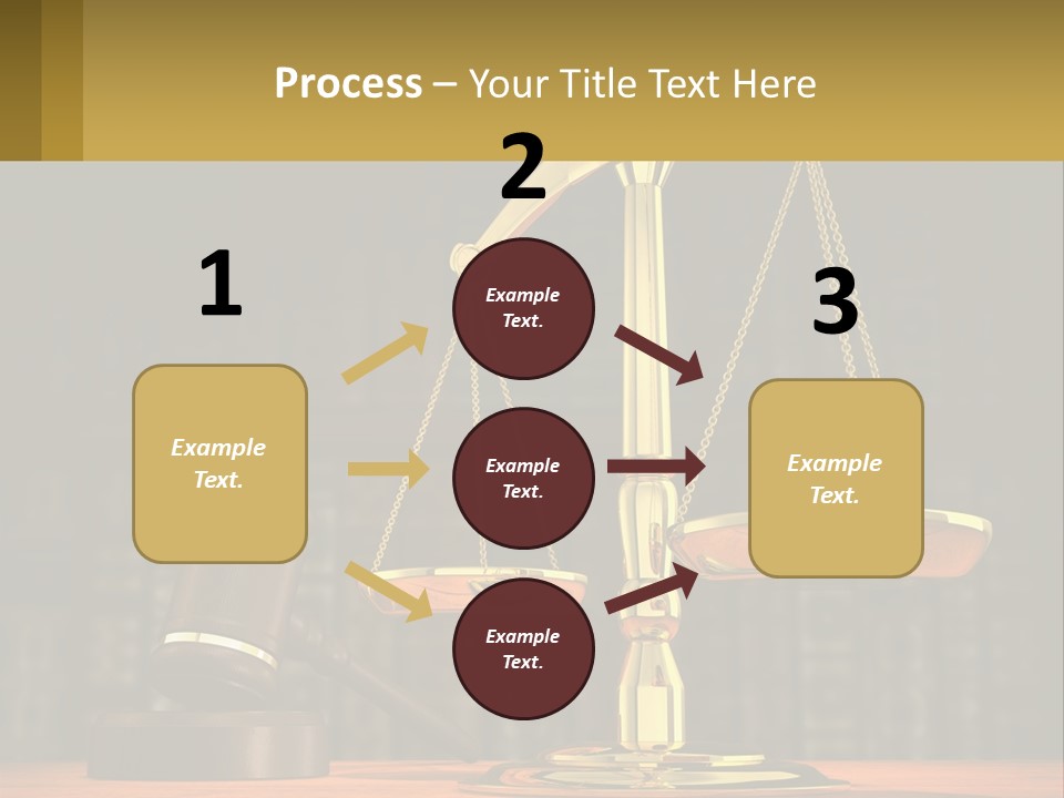 A Judge's Scale With A Gaven And A Bookcase In The Background PowerPoint Template
