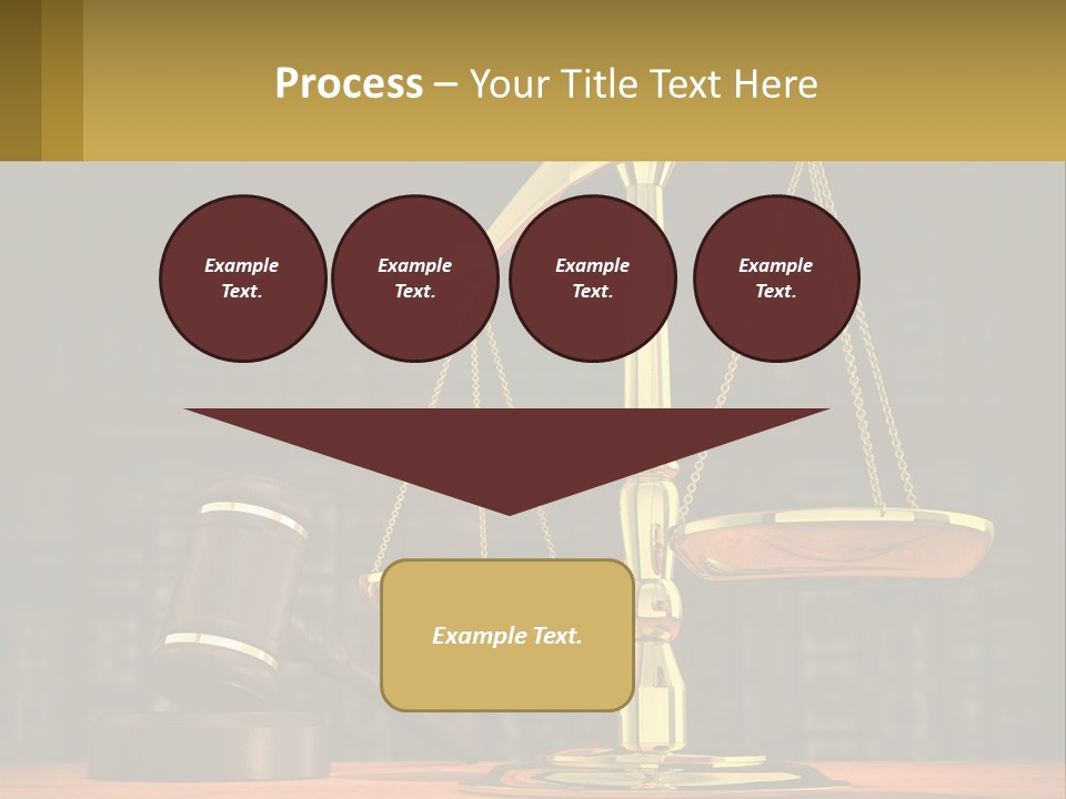 A Judge's Scale With A Gaven And A Bookcase In The Background PowerPoint Template