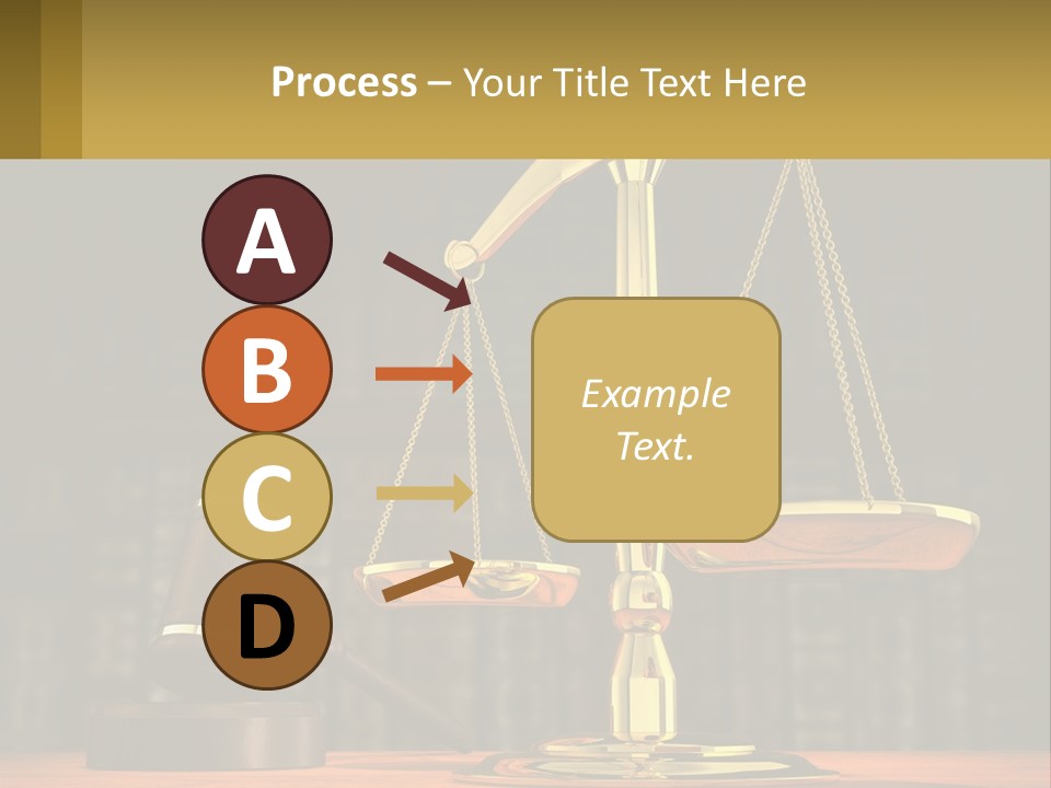 A Judge's Scale With A Gaven And A Bookcase In The Background PowerPoint Template