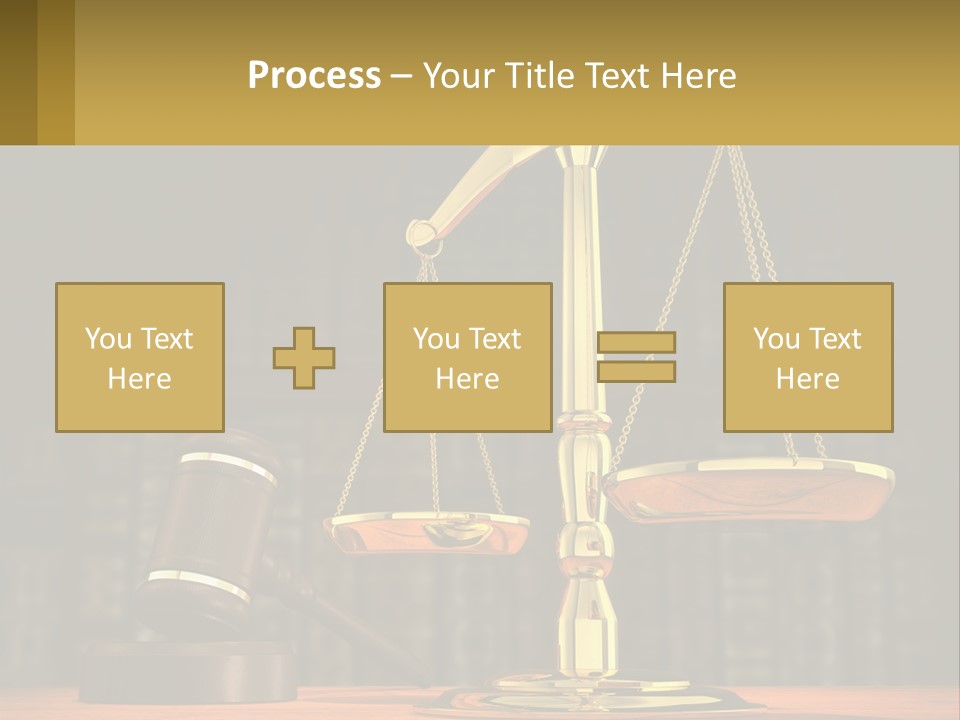 A Judge's Scale With A Gaven And A Bookcase In The Background PowerPoint Template