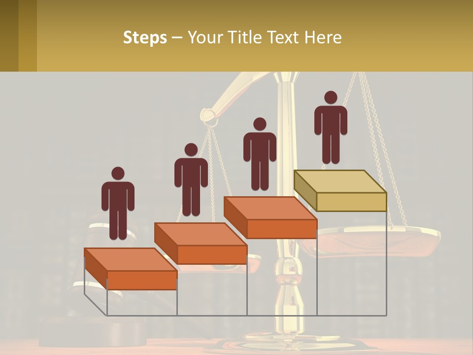 A Judge's Scale With A Gaven And A Bookcase In The Background PowerPoint Template