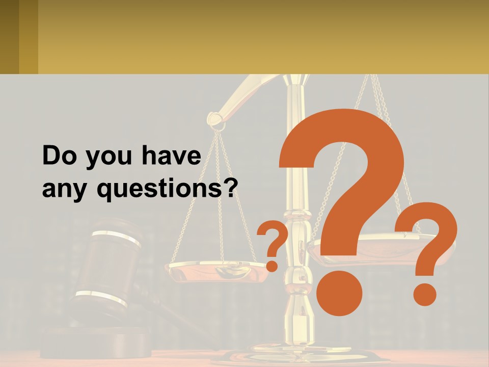 A Judge's Scale With A Gaven And A Bookcase In The Background PowerPoint Template