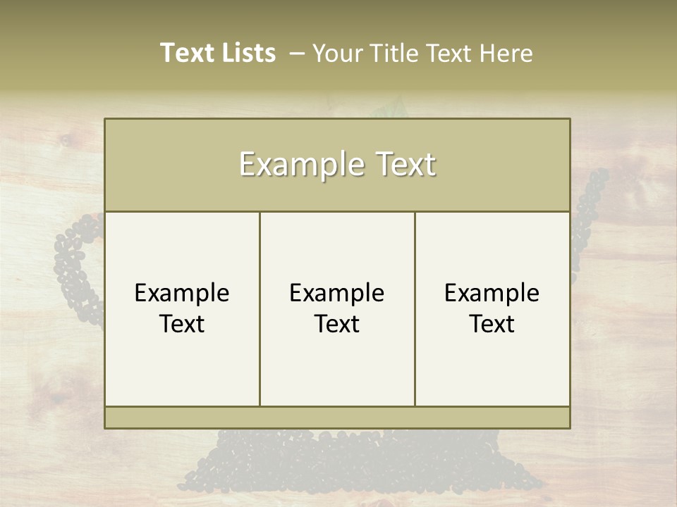 A Wooden Table Topped With Green Leaves And Scissors PowerPoint Template