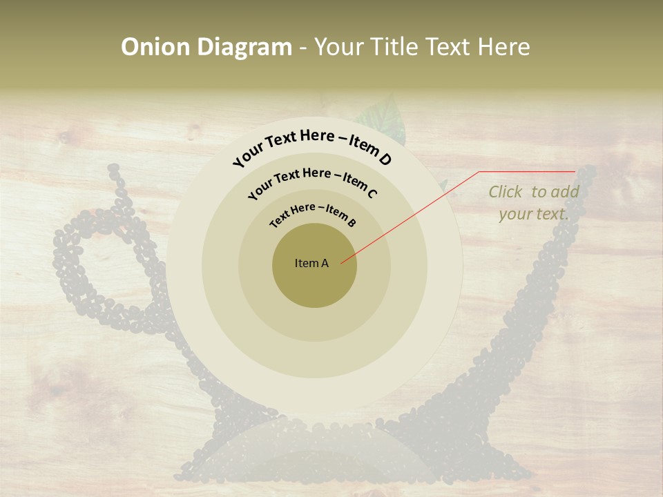 A Wooden Table Topped With Green Leaves And Scissors PowerPoint Template