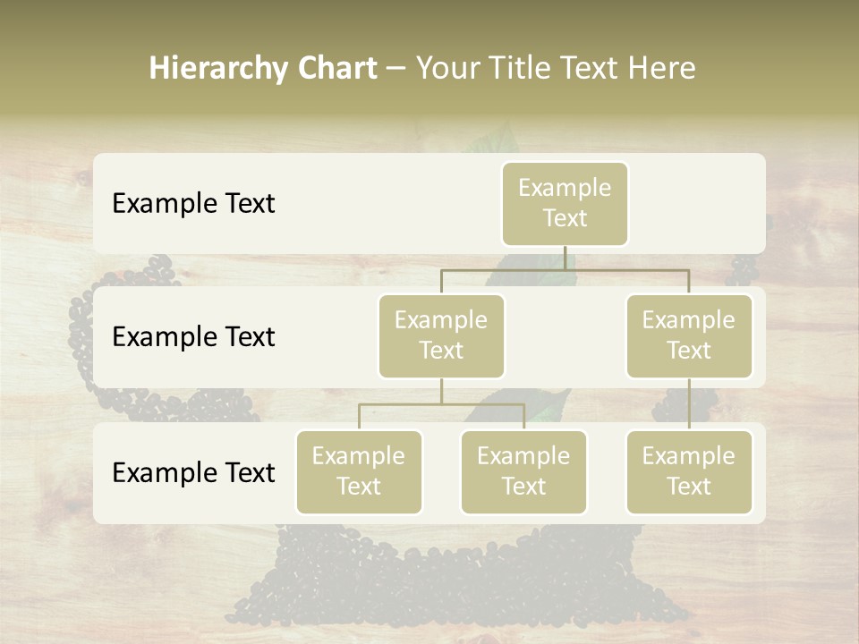 A Wooden Table Topped With Green Leaves And Scissors PowerPoint Template