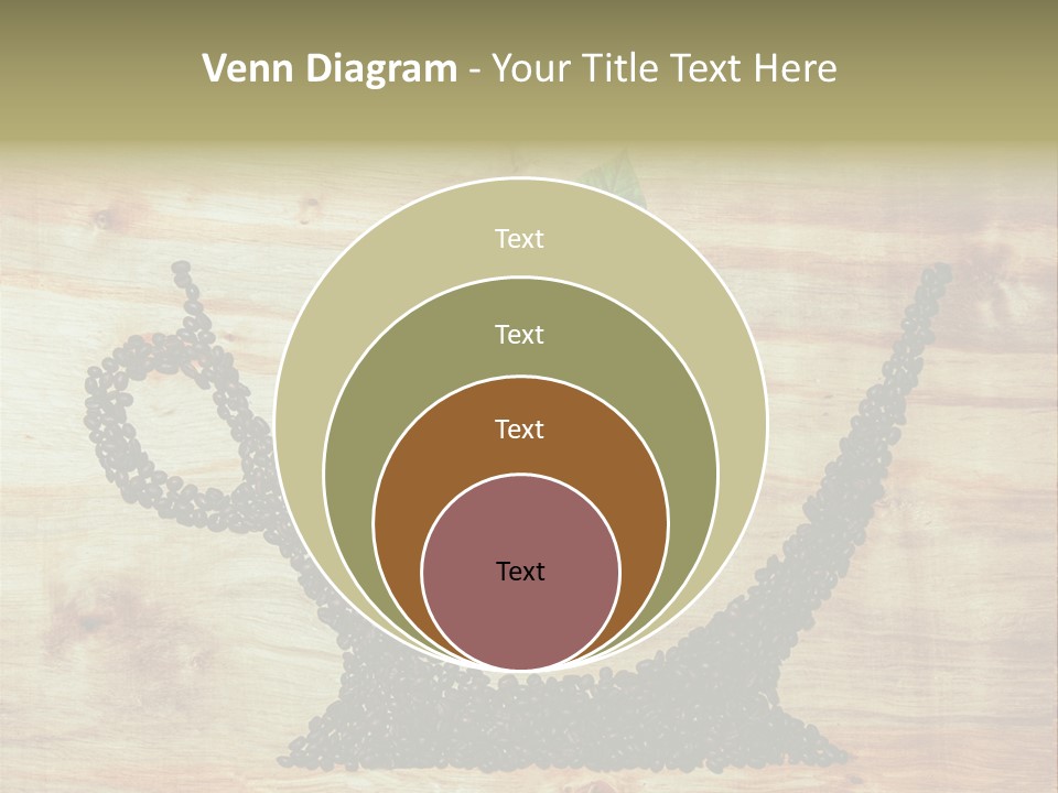 A Wooden Table Topped With Green Leaves And Scissors PowerPoint Template