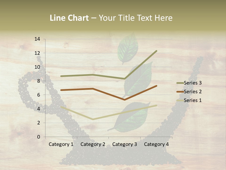 A Wooden Table Topped With Green Leaves And Scissors PowerPoint Template