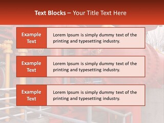 A Group Of Pipes And Valves In A Factory PowerPoint Template