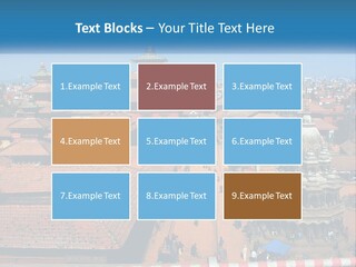 A Large Group Of Buildings With A Sky Background PowerPoint Template