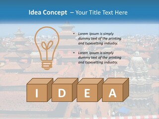 A Large Group Of Buildings With A Sky Background PowerPoint Template