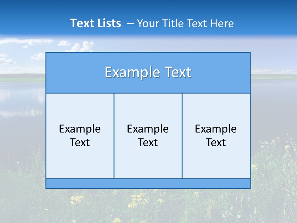 A Lake With Grass And Blue Sky In The Background PowerPoint Template