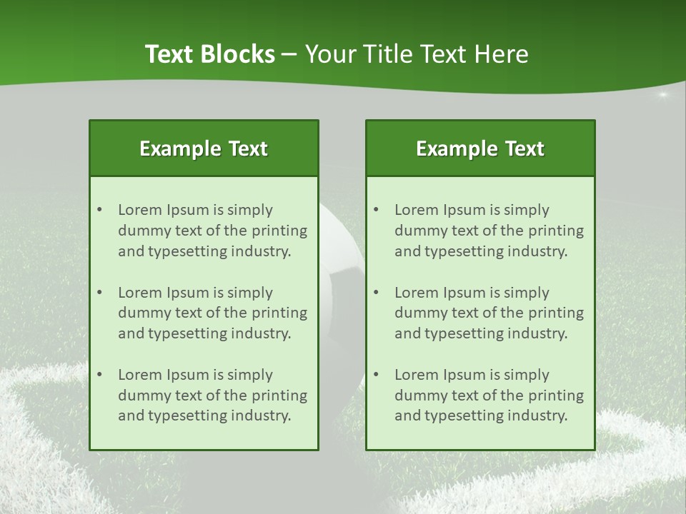 A Soccer Ball On A Soccer Field Powerpoint Template PowerPoint Template