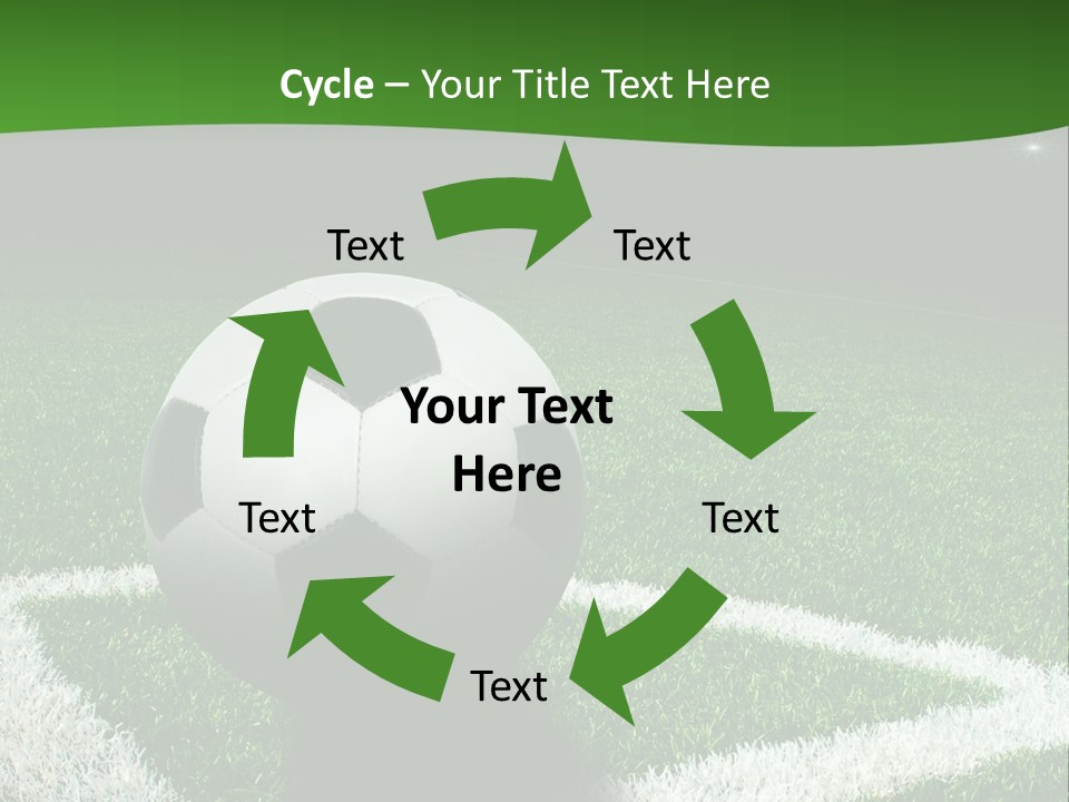 A Soccer Ball On A Soccer Field Powerpoint Template PowerPoint Template
