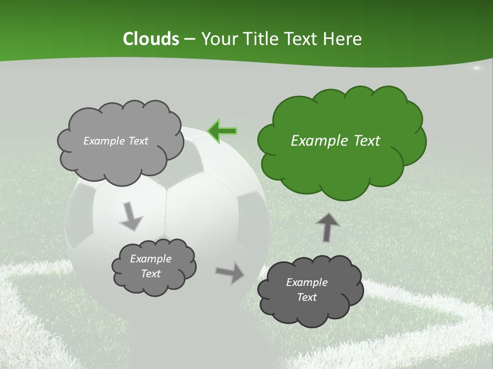A Soccer Ball On A Soccer Field Powerpoint Template PowerPoint Template
