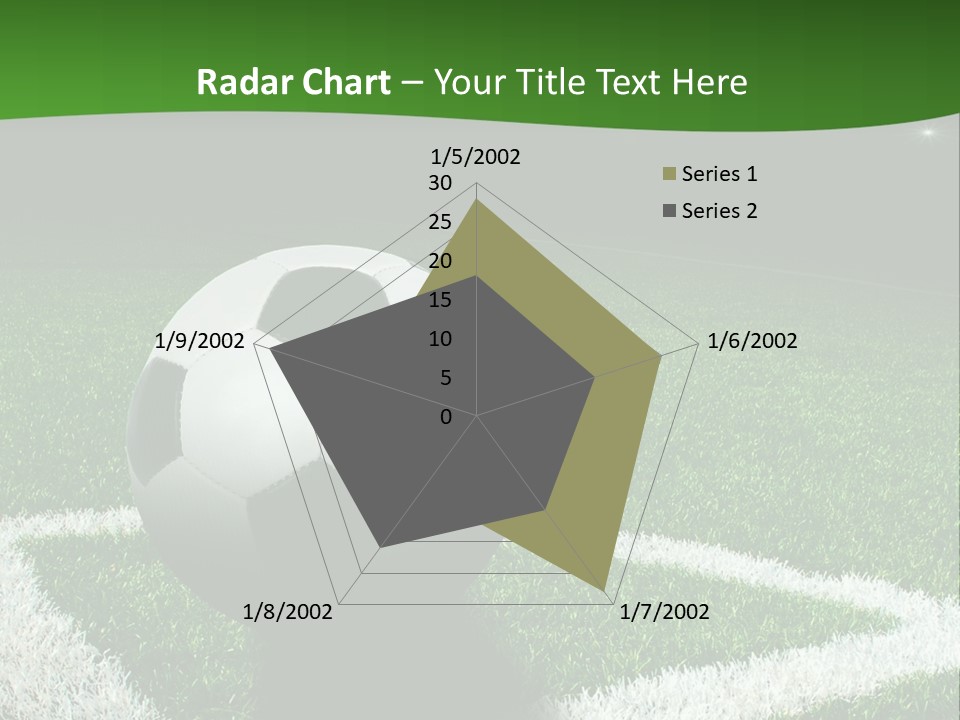 A Soccer Ball On A Soccer Field Powerpoint Template PowerPoint Template