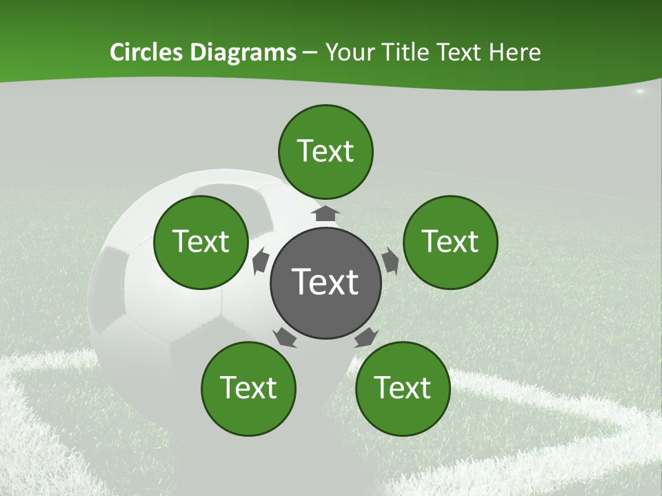A Soccer Ball On A Soccer Field Powerpoint Template PowerPoint Template