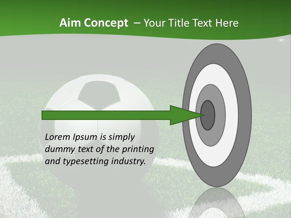 A Soccer Ball On A Soccer Field Powerpoint Template PowerPoint Template