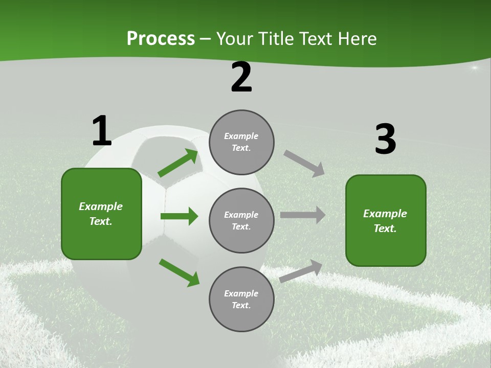 A Soccer Ball On A Soccer Field Powerpoint Template PowerPoint Template