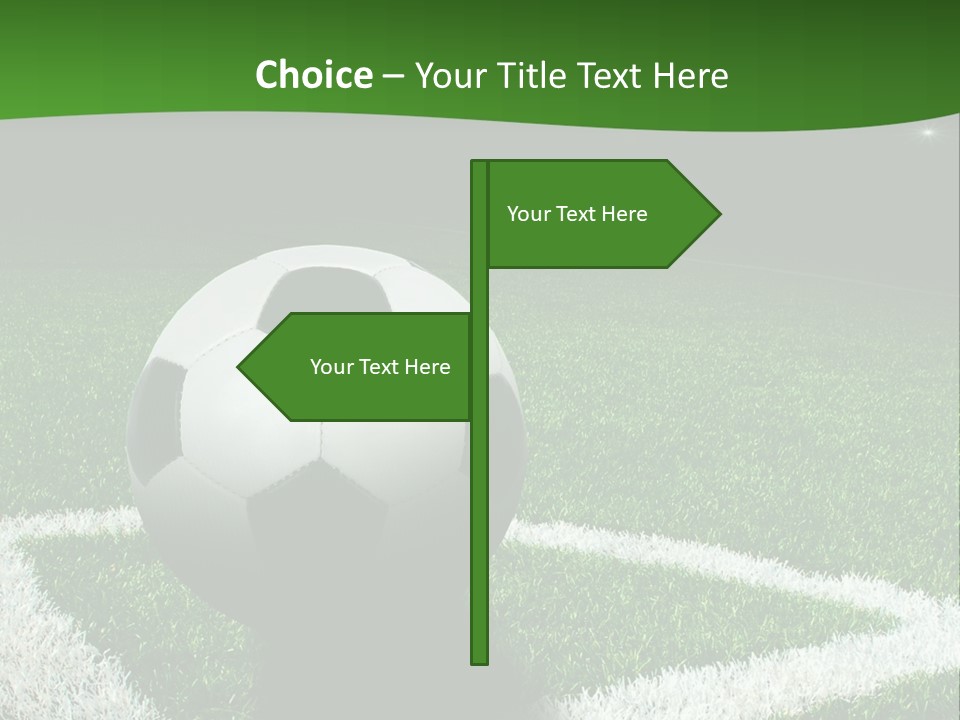 A Soccer Ball On A Soccer Field Powerpoint Template PowerPoint Template