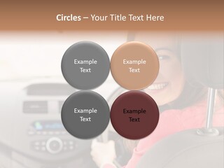 A Woman Driving A Car With A Cell Phone In Her Hand PowerPoint Template