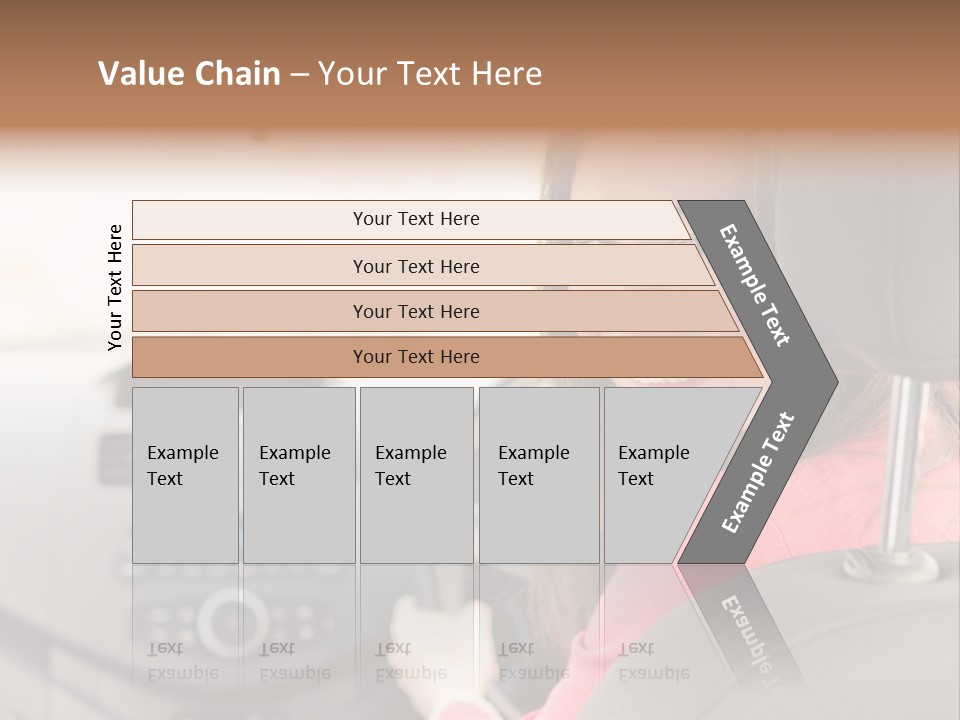 A Woman Driving A Car With A Cell Phone In Her Hand PowerPoint Template
