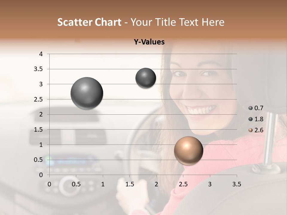 A Woman Driving A Car With A Cell Phone In Her Hand PowerPoint Template