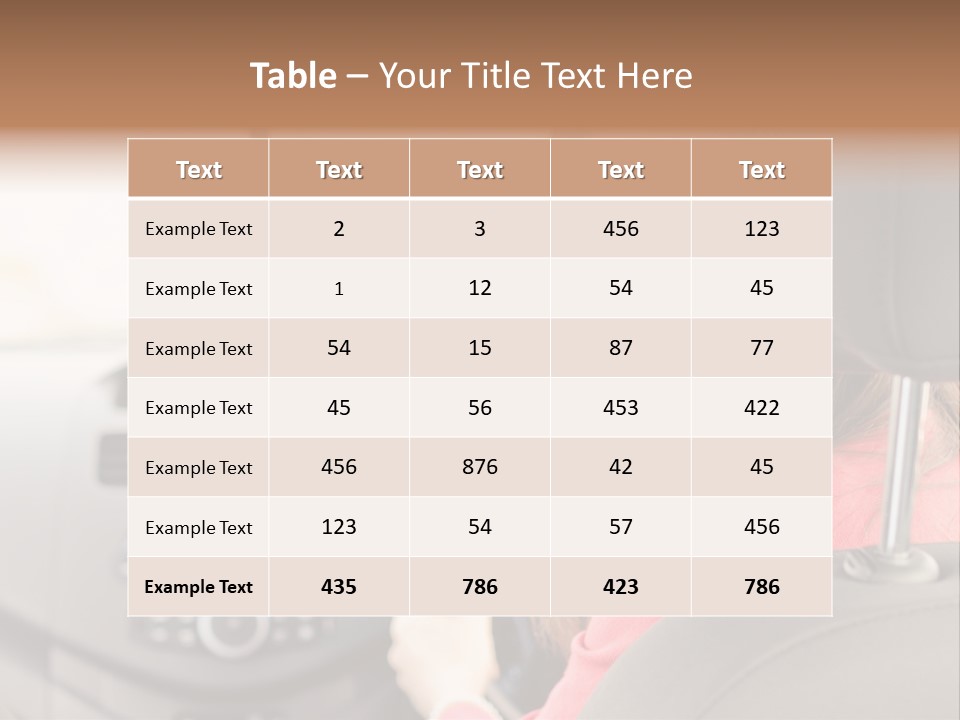 A Woman Driving A Car With A Cell Phone In Her Hand PowerPoint Template