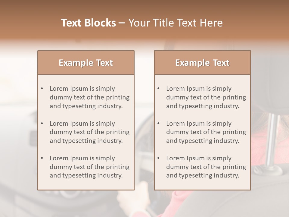 A Woman Driving A Car With A Cell Phone In Her Hand PowerPoint Template