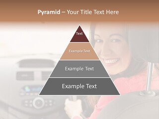 A Woman Driving A Car With A Cell Phone In Her Hand PowerPoint Template