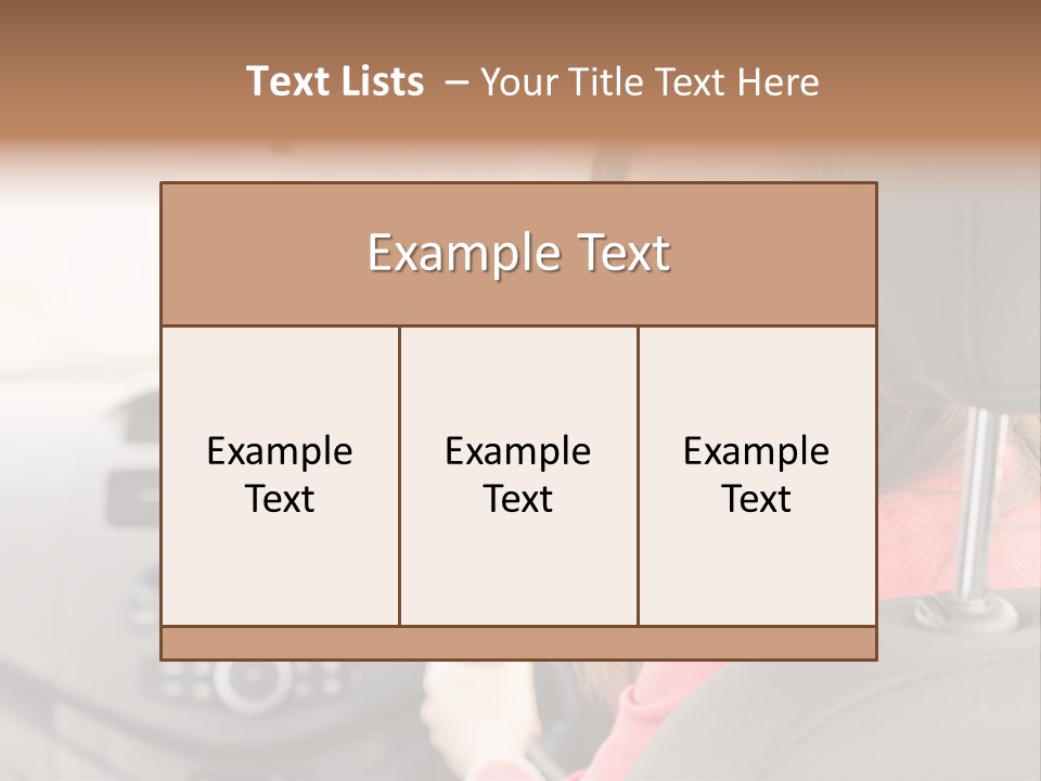 A Woman Driving A Car With A Cell Phone In Her Hand PowerPoint Template
